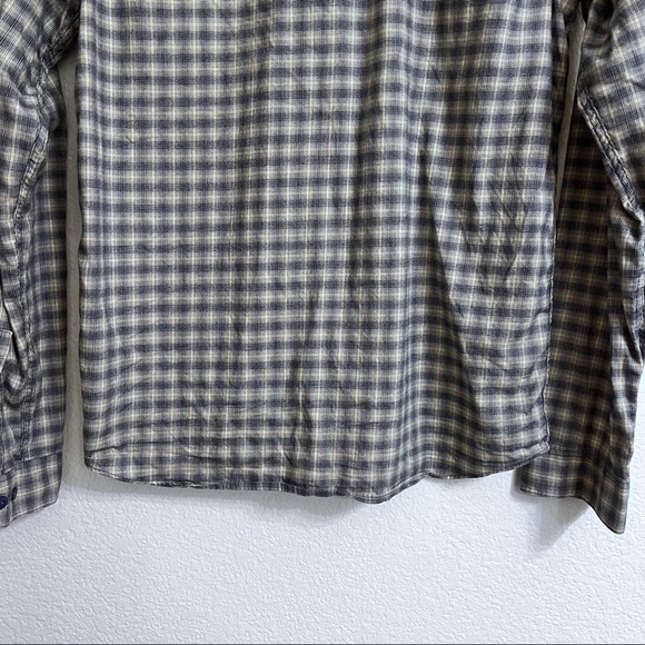 Patagonia Organic Cotton Plaid Long Sleeve Men's Medium Light Brown/Dark Blue - Picture 12 of 15
